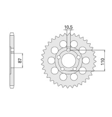 Cht задня зірочка 824 46 suzuki rf 600 (829-46) suzuki gsxr1100 '86-'88, gsx600f '89-'91 (jtr829.46) (ланцюг 530)