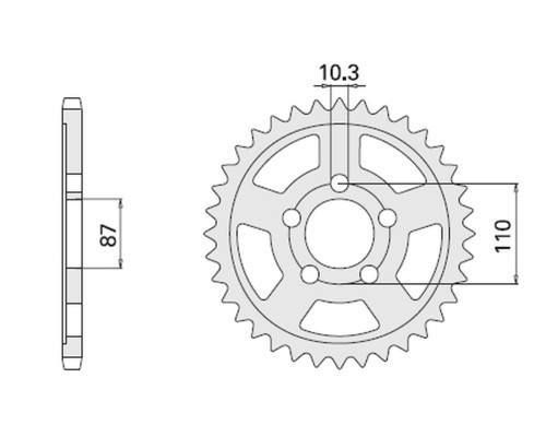Cht задня зірочка 828 49 (807-49) suzuki gsx/gxf 400