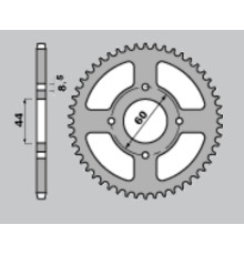 Cht задня зірочка 832 45 yamaha mbk (832-45) yamaha dt 80 mx