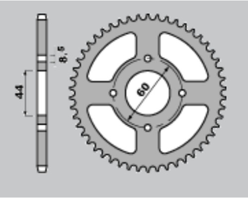 Cht задня зірочка 832 45 yamaha mbk (832-45) yamaha dt 80 mx