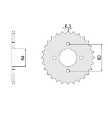 Cht задня зірочка 834 37 (834-37) yamaha tt-r 110 , dt-r 50 '96-'99