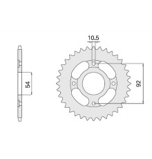 Cht задня зірочка 835 45 (835-45) yamaha rd 125 , sr 125