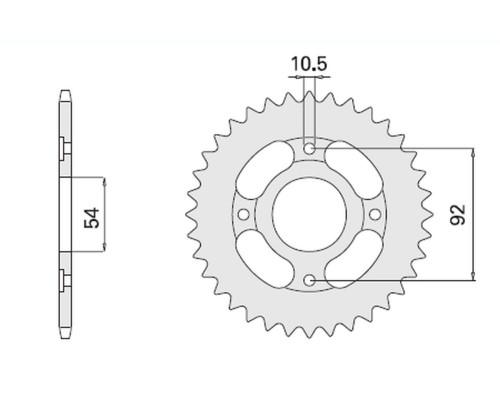 Cht задня зірочка 835 46 yamaha tzr (a4140835460) rd 125 , sr 125