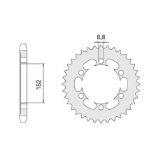 Cht задня зірічка 841 42 (841-42) yamaha sr 500 78-80, xt 500 76-80 (ланцюг 530)
