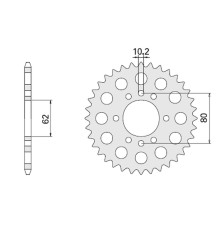 Cht задня зірочка 843 49 yamaha dt 80 lc (843-49)