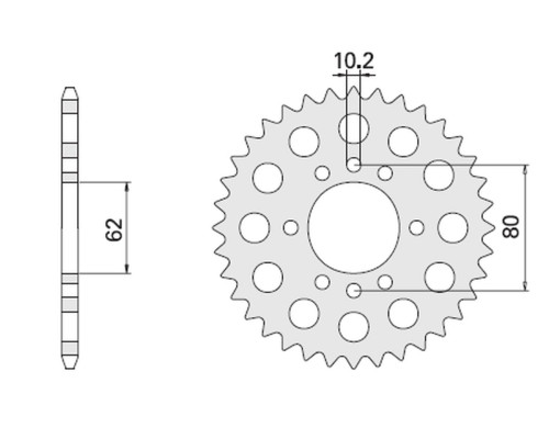 Cht задня зірочка 843 49 yamaha dt 80 lc (843-49)