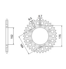 Cht задня зірочка 856 41 yamaha (2045-41) (jtr853.41) yamaha tt600 r '98-'03, tt600s '93-'95