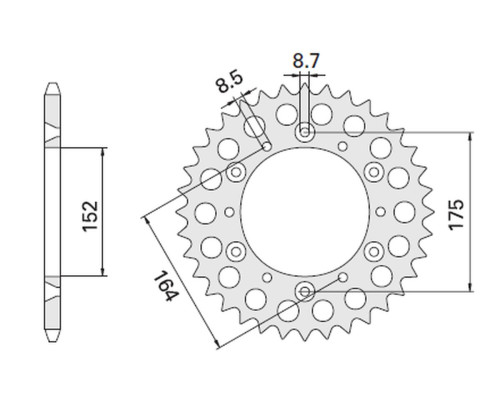 Cht задня зірочка 856 47 (2045-47) yamaha tt 600e 96-00, ttr 600 (jtr853.47) (ланцюг 520) (jtr853.47)