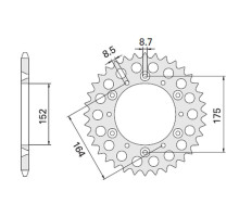 Cht задня зірочка 856 47 (2045-47) yamaha tt 600e 96-00, ttr 600 (jtr853.47) (ланцюг 520) (jtr853.47)