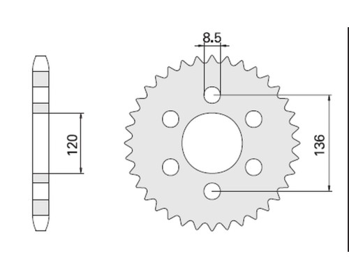 Cht задня зірочка 859 39 (846-39) (jtr846.39) yamaha fzs 600 fazer 96-03