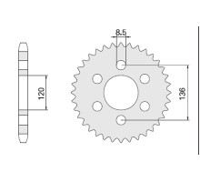 Cht задня зірочка 859 39 (846-39) (jtr846.39) yamaha fzs 600 fazer 96-03