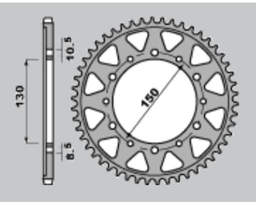 Cht задня зірочка 860 41 (859-41) (jtr859.41) yamaha fzs 600 fazer 96-03