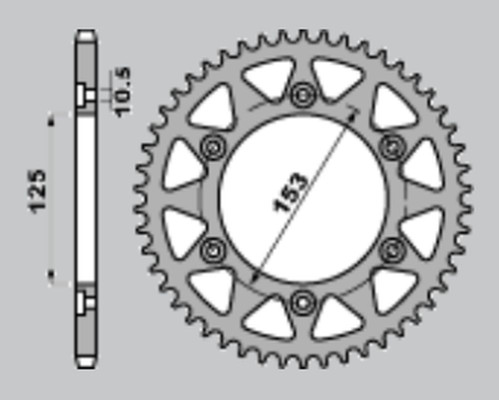 Cht задня зірочка honda crf-l 4t crf 250l '13-'20 , xr 250 r/l/r '91-'96 , xr 600/650 '91-'20 288 50z ergal