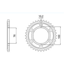 Cht задня сталева зірочка 816 48 suzuki gsxr1100, gsxr750 (92-95) (jtr816.48)* (ланцюг 530) - взаємозамінна з 825 48 (816-48)
