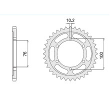 Cht задня сталева зірочка 816 48 suzuki gsxr1100, gsxr750 (92-95) (jtr816.48)* (ланцюг 530) - взаємозамінна з 825 48 (816-48)