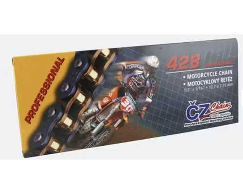 Ланцюг приводу cz 428 або (140 ланк) уплотнювальне кільце (street max 250 ccm) (23,4 kn) + зажим