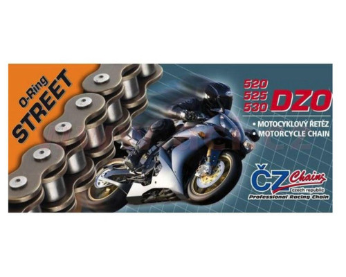 Ланцюг приводу cz 520 dzo (120 лань) бронзове уплотнювальне кільце до 750 ccm (вулиця) (35,6 kn) + потужні гайки