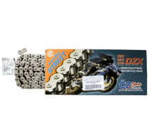 Ланцюг приводний cz 520 dzx (104 ланки) активне кільце (x-ring) хром до 900 ccm (стрит) (37,8 kn) + потужні гайки