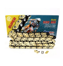 Ланцюг приводний cz 520 mx (114 лань) золотий (мотоcross) до 450 cc (35,8 kn) + зажим