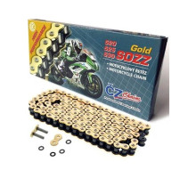 Ланцюг привод cz 520 sdzz (108 лань) активне кільце (x-ring) золото до 900 ccm street (висока продуктивність) (41,5 kn) + потужні гайки