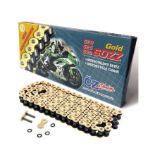 Ланцюг приводу cz 520 sdzz (116 лань) активне кільце (x-ring) золото до 900 ccm street (висока продуктивність) (41,5 kn) + потужні гайки