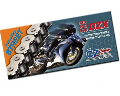 Ланцюг приводний cz 530 dzx (104 ланки) активне кільце (x-ring) хром до 1200 ccm (43.0 kn) + потужні гайки