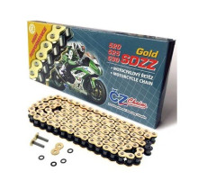 Ланцюг привод cz 530 sdzz (114 лань) активне кільце (x-ring) золото до 1400 ccm (48,6 kn) + потужні гайки