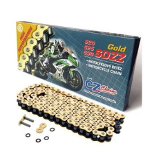 Ланцюг привод cz 530 sdzz (120 лань) активне кільце (x-ring) золото до 1400 ccm (48,6 kn) + потужні гайки