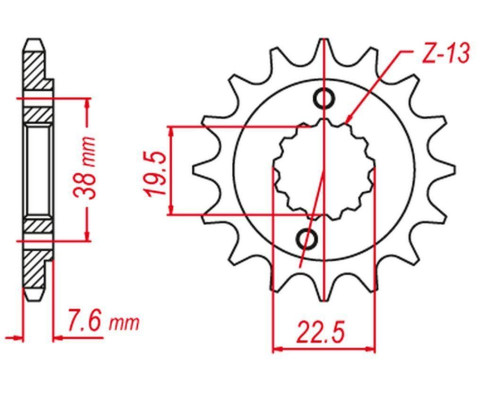 Grosskopf акція передня зірочка 2116 14 suzuki ltr 450 '06-'10, ltz 400 '03-'12, rmx 450 '10-'13, kawasaki kfx 400 '03-'06, hyosung te 450 (jtf1401.14) (ланцюг 520)