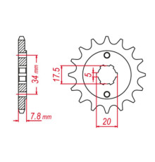 Grosskopf акція передня зірочка 279 13 honda xr 250r '90-'96, crf 150 '03-'18, crf 230 '03-'19 (jtf327.13)