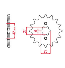 Grosskopf акція передня зірочка 569 13 yamaha yz 250 '82-'98, yfm 350 '87-'13 (jtf569.13)