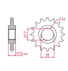 Grosskopf продаж зірочка передня 2041 15 honda cb 500 '93-'02, cbf500 '04-'10, cb 400 '04-'16, cbr 400 (jtf297.15)