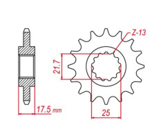 Grosskopf продаж зірочка передня 2041 15 honda cb 500 '93-'02, cbf500 '04-'10, cb 400 '04-'16, cbr 400 (jtf297.15)