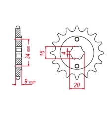 Grosskopf продаж передня зірочка 2062 13 yamaha yfs200 blaster '88-'06, tt-r230 '05-'20, dt200 l '85 (jtf1554.13)