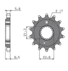Grosskopf продаж передня зірочка 2071 13 honda trx 400 ex '99-'04 xr 400 '96-'06 (jtf1322.13) (-2)