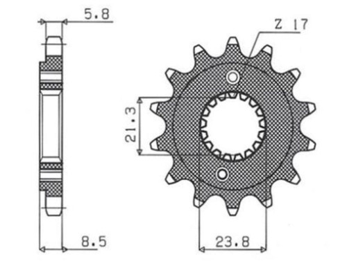 Grosskopf продаж передня зірочка 2071 13 honda trx 400 ex '99-'04 xr 400 '96-'06 (jtf1322.13) (-2)