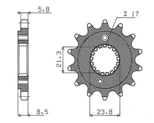 Grosskopf продаж передня зірочка 2071 15 honda trx 400 ex '99-'04, xr 400r '96-'04, crm 250 '91-99 (+1) (jtf1322.15)