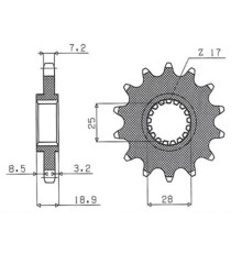 Grosskopf продаж передня зірочка 2078 17 aprilia tuono 1000 '15-'20 (+2), 1000 rst/rsv4 '01-'20 (+1), bmw f 800 gs '08-'18 (+1), husqvarna nuda 800 '12, bmw f650 gs '08-'12, f 75 0/850 gs '18-'20 (jtf704.17)