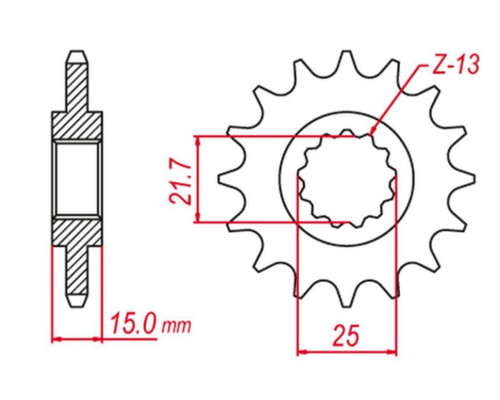 Grosskopf продаж зірочка передня 2082 14 kawasaki zx-6r '95-'97, triumph 600 '00-'04, 650 daytona '05 (jtf1182.14)