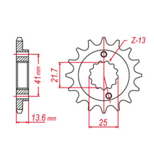 Grosskopf продаж зірочка передня 2099 15 honda xr 650 r '00-'07 (+1), kawasaki zx-6r '98-'05, zx-6rr '03-'05 (jtf1307.15) ланцюг 520