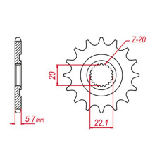 Grosskopf продаж передня зірочка 2103 11 gas gas ec 250/300/450f '11-'15, yamaha yz 125, yz250f '01-'25, wr 250f '01-'25 (e250-13 (-2) (jtf1590.11)