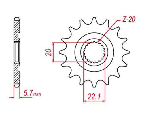 Grosskopf продаж передня зірочка 2103 11 gas gas ec 250/300/450f '11-'15, yamaha yz 125, yz250f '01-'25, wr 250f '01-'25 (e250-13 (-2) (jtf1590.11)
