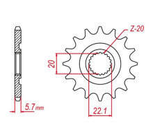 Grosskopf продаж передня зірочка 2103 11 gas gas ec 250/300/450f '11-'15, yamaha yz 125, yz250f '01-'25, wr 250f '01-'25 (e250-13 (-2) (jtf1590.11)
