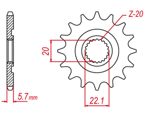 Grosskopf продаж передня зірочка 2103 12 gas gas ec 250/300/450f '11-'15, yamaha yz 125, yz250f '01-'25, wr 250f '01-'25 (e250-13 (-1) (jtf1590.12)