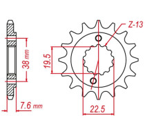 Grosskopf продаж передня зірочка 2116 16 suzuki ltr 450 '06-'10, ltz 400 '03-'12, rmx 450 '10-'13, kawasaki kfx 400 '03-'06, hyosung te 450 (jtf1401.16) (+2) (ланцюг 520 )