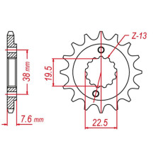 Grosskopf продаж передня зірочка 2116 16 suzuki ltr 450 '06-'10, ltz 400 '03-'12, rmx 450 '10-'13, kawasaki kfx 400 '03-'06, hyosung te 450 (jtf1401.16) (+2) (ланцюг 520 )