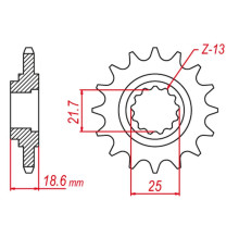 Grosskopf продаж передня зірочка 2119 14 kawasaki z750 '04-'12, z800 '13-'16 (jtf1538.14) (-1)