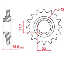 Grosskopf продаж передня зірочка 2119 14 kawasaki z750 '04-'12, z800 '13-'16 (jtf1538.14) (-1)