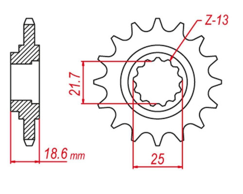 Grosskopf продаж зірочка передня 2119 15 kawasaki z750 '04-'12, z800 '13-'16 (jtf1538.15)