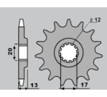 Grosskopf продаж зірочка передня 2123 13 tm 125 '01-'21, / tm 144 '08-'21 (ланцюг.520)